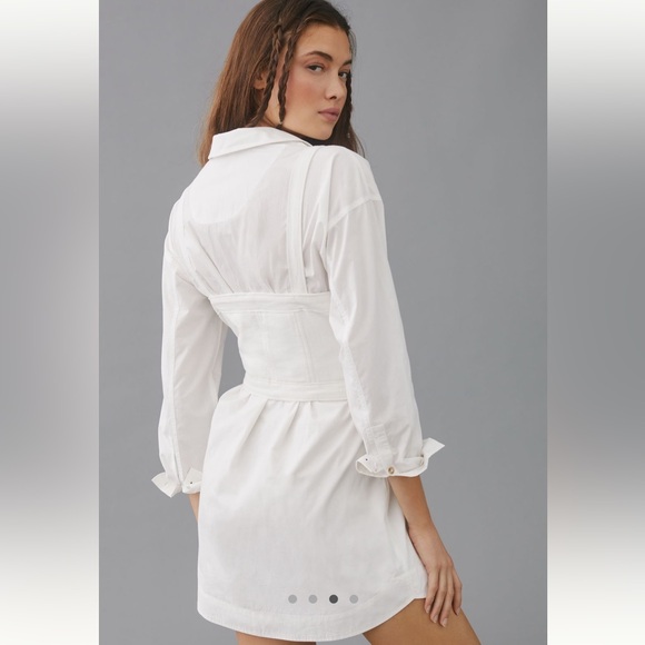 Pilcro Corset and Buttondown Shirt Twofer Dress, Sz L - Picture 6 of 7